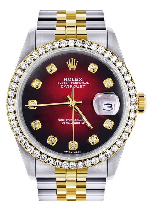 rolex red face 16233 datejust oyster perpetual|Rolex Datejust 16233 day night.